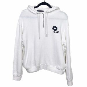 Alexa Chung White Flower Hoodie Sweater